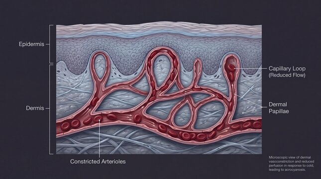 Skin Microcirculation With Constricted Arterioles