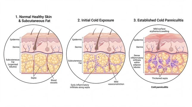 Cold Panniculitis Progression in Subcutaneous Fat Tissue