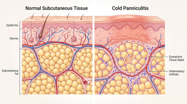 Normal Subcutaneous Tissue Compared With Cold Panniculitis
