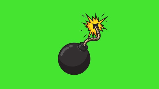Bomb Explosion Animation on Green Screen