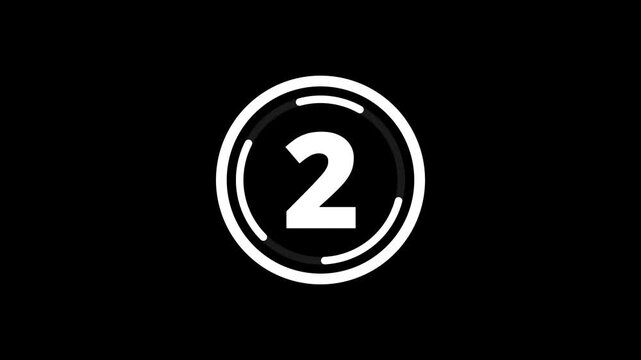 Countdown timer with 3 seconds and glowing circular progress ring on black background 4K
