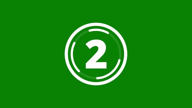 Countdown timer with 3 seconds and glowing circular progress ring on green background 4K