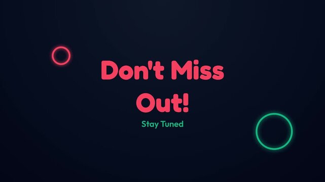 Neon Rings Animated Promo - don't miss out social media teaser