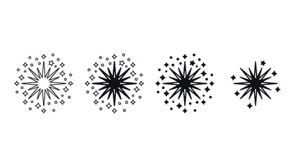 Obraz premium Decorative star burst vector graphic illustration featuring modern minimal black icon design elements for creative digital projects