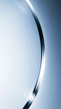 Curved Glass Rim with Reflection on Blue Abstract Background