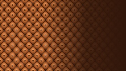 Obraz premium Upholstery leather button tufted diamond pattern brown background for furniture decor work.