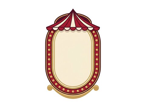 Vintage circus tent marquee frame with empty center space for text illustration