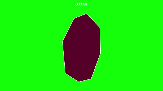 Qatar world map outline to solid fill animation