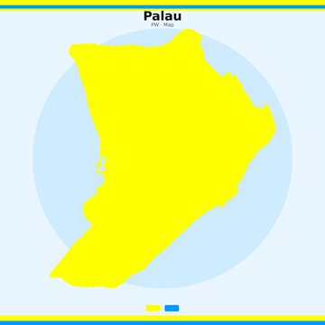 Palau country flag vector map illustration graphic design