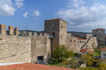 Obraz premium Towers inside the Heptapyrgion fortress seen from the ramparts, Thessaloniki, Greece