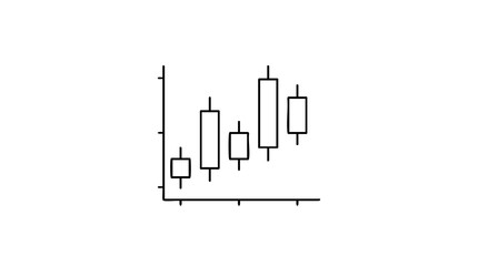 Obraz premium Stock market candlestick chart representing upward trend in financial data. Candlestick chart features multiple bars displaying price movements over time.