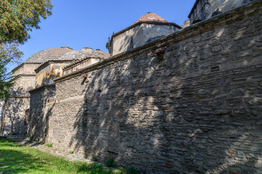 Perimeter wall and domes of the Bey Hamam, largest Ottoman bath in Greece, Thessaloniki
