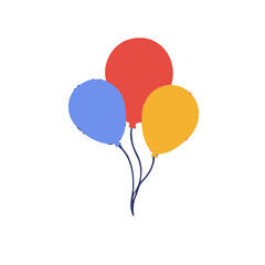 Three colorful balloons isolated on transparent background © danna