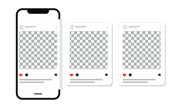 Mobile App Interface With Social Media Screen Mockups display simple interface layouts with profile areas and social reaction controls