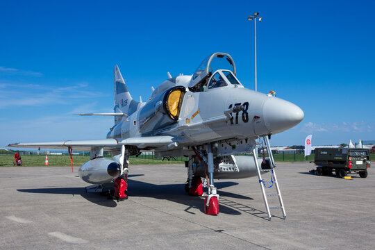 McDonnell Douglas A-4N Skyhawk operated by Top Aces as an aggressor and adversary aircraft for tactical training.
