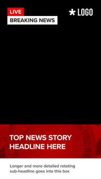 Global News Headline Lower Third Vertical Overlay