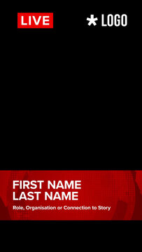 Global News Name Strap Lower Third Vertical Overlay