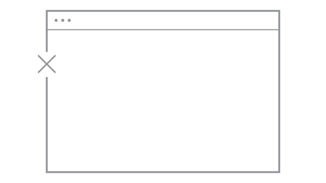 Simple line art browser window interface frame design on a white background with web interface browser UI web template website mockup UI element web application graphical interface UI frame
