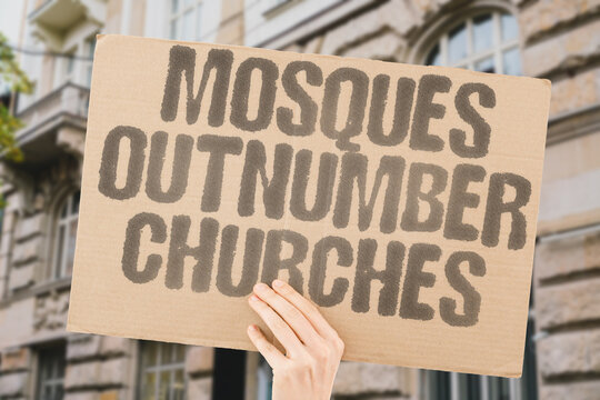 "Mosques outnumber churches" Religious buildings shifted ratios. MOSQUES. CHURCHES. RATIO. SHIFT. FAITH.