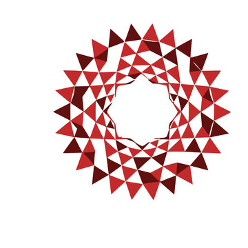Geometric pattern with red and white triangles