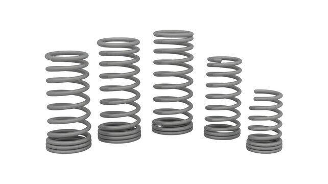 Gray metal springs png industrial coil springs png mechanical components png steel compression springs png transparent background image