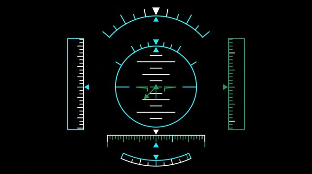 Drone Avionics Pitch Ladder Artificial Horizon Flight HUD Overlay