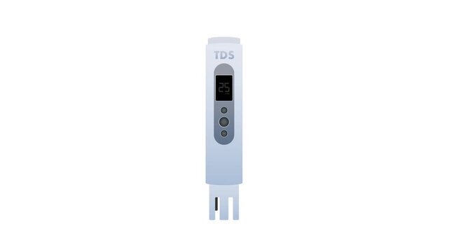 Animated TDS water quality meter appearing