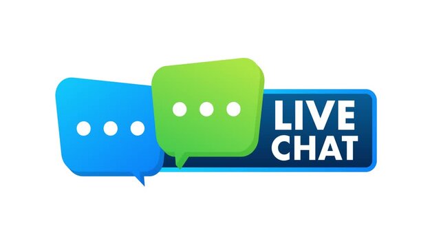 Live chat online communication support button animation