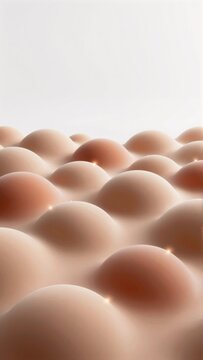 close group small oval shaped objects appear floating air objects light brown color smooth glossy texture arranged random pattern overlapping background white making objects stand out even more has