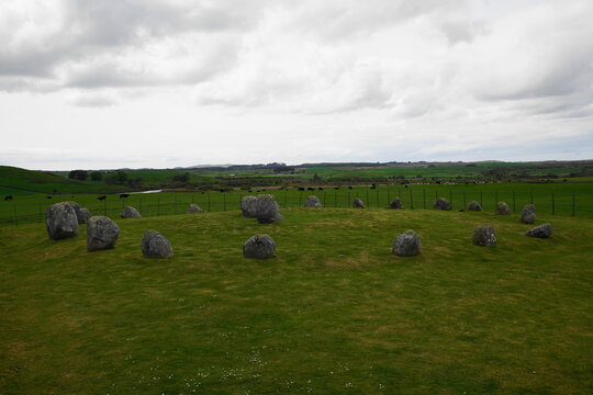 Torhouse Stone Circle ancient prehistoric landmark near Wigtown in Dumfries and Galloway, Scotland, UK