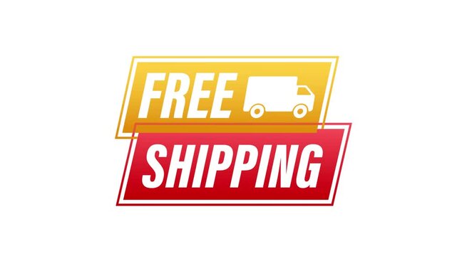 Free shipping animated banner for ecommerce advertising
