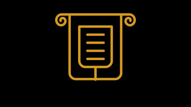 document download icon drawing animation overlay for video template
