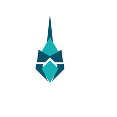 Obraz premium Abstract geometric shape with teal and dark blue colors