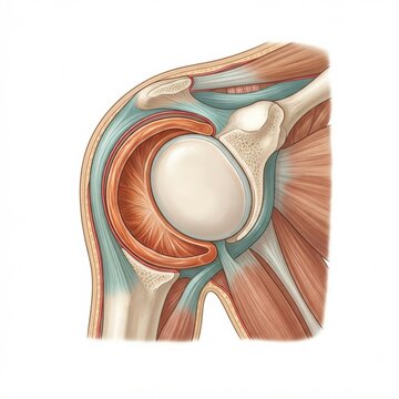 This shows a cross-section of the labrum highlighting tendon and ligament structure in the knee and shoulder.