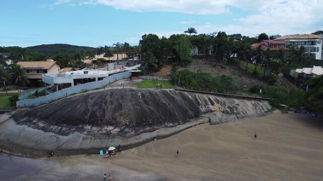 Aerial Drone View of Praia dos Adventistas in Praia do Morro, Guarapari
