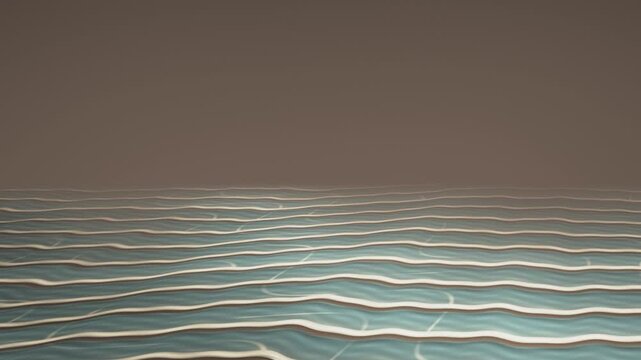 Travertine Rimstone Terraces With Milky Thermal Pools and Steam Haze Copy Space Seamless Loop in deep cream tones