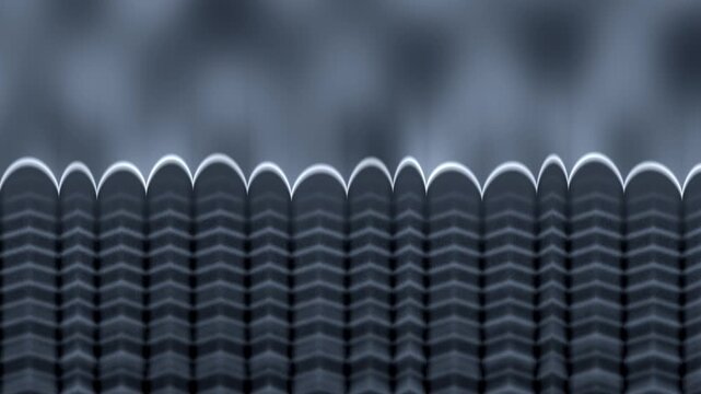 Directional Solidification Front With Columnar Dendrites And Convecting Melt, Seamless Loop in bright blue tones