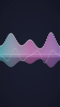 Glowing Audio Spectrum Equalizer Bars Music Visualizer Seamless Loop in deep cyan tones vertical 9:16