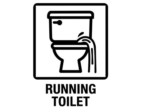 トイレの故障状態を示すベクターイラスト