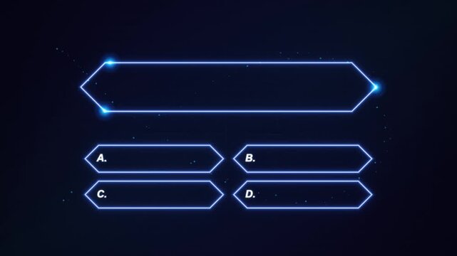 Futuristic quiz game show questions and answers neon.