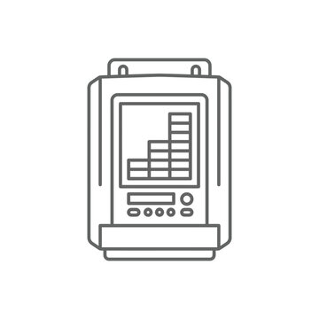 Industrial Variable Frequency Drive with Digital Interface and Control Buttons Vector Icon