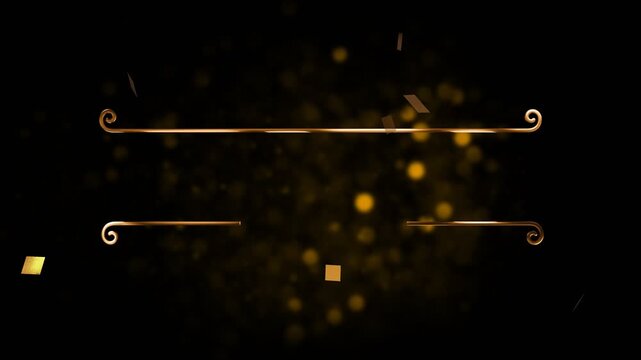 abstract golden line luxury reveal title with glowing particles and alpha channel