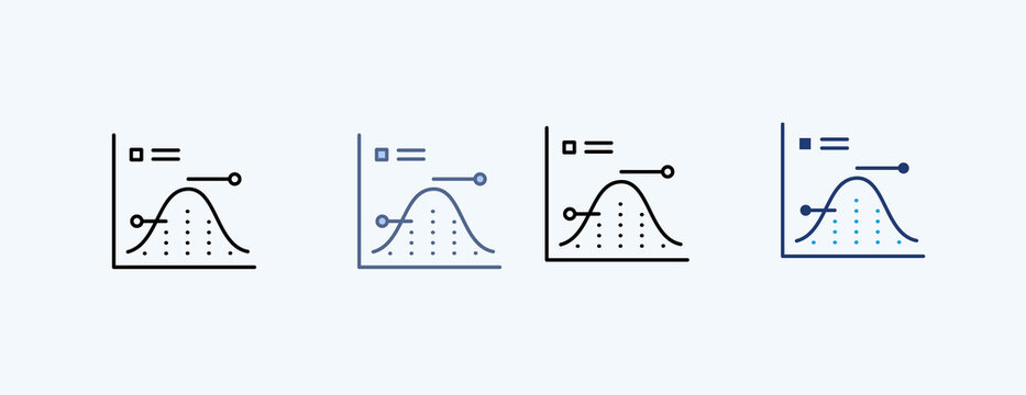 Standard Deviation Multiple Icon Illustration Vector, Contains 