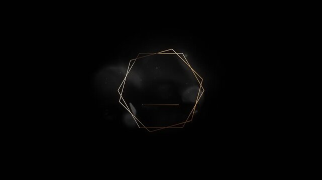abstract golden line luxury reveal title with glowing particles and alpha channel