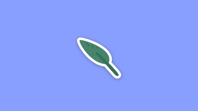 Eco Friendly Sticker / Dark Green Leaf, Sticker with Paper Flip Reveal for Nature Intros, Organic Product Promos and Eco Lifestyle Social Media Videos / Horizontal / Part 15