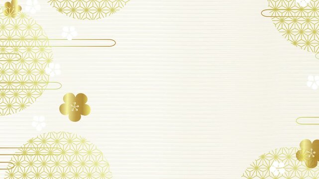 Golden Japanese Traditional Patterned Background 4K