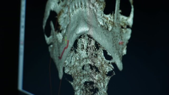 3D Mandible Scan Showing Inferior Alveolar Nerve