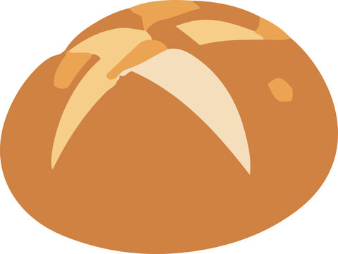 Rustic round artisan bread boule vector illustration