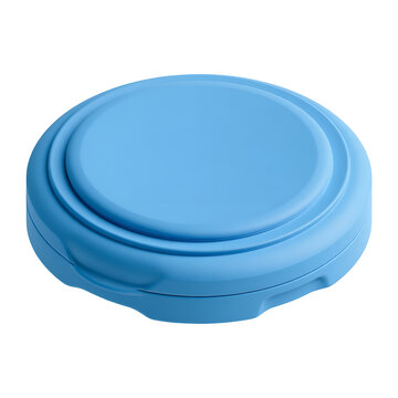 Round Blue CGM Sensor Protective Cover Isolated on Transparent Background