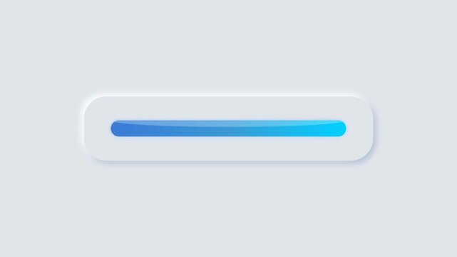 Minimalist Blue Progress Bar Animation Loading on Clean White Interface.